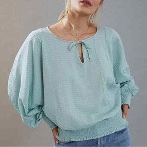 Women's Anthropologie Rebecca Smocked Peasant Top